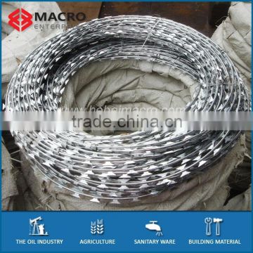 ISO9001Certificate Galvanized Razor Barbed Wire