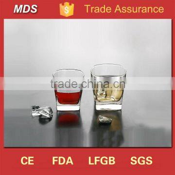 Drinking glassware square handmade glass tumbler for tea