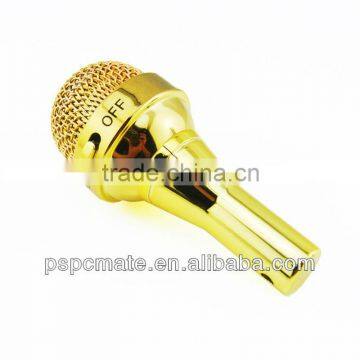 mic shape portable mini speaker/gold color speaker