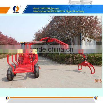 atv logging equipment log trailer with telescopic crane