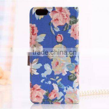 OEM and ODM Flower Pattern Purse Leather Case for iPhone 6 F-IPHLC020