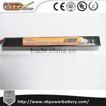 VB LiFepo4 Airsoft battery 9.9V 15C 1100mah stick AK battery with mini Tamiya deans connector                        
                                                Quality Choice