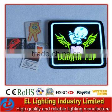 baby car stiker,lighting up el car sticker