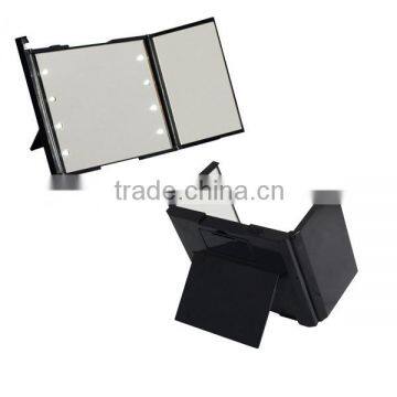 Portable folding makeup table mirror, mini desk cosmetic mirror with lights