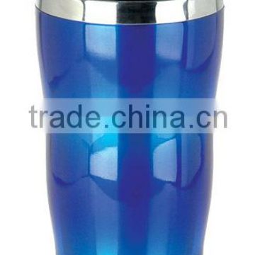 Classic style 16oz wave shape double wall travel mug