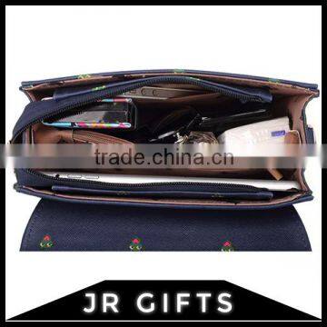 Low Price Blue PU Shoulder Bag With Zipper