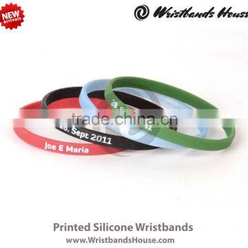 Thin Printed silicone bracelets | Thin silicone printed bands | Thin Customized printed silicone bracelet