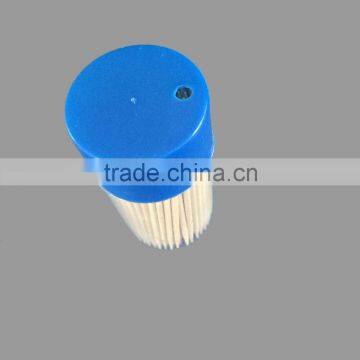 200pcs wooden round fancy toothpicks in blue can