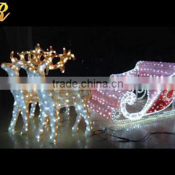 Life size deer statues with cinderella carriage bike