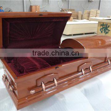 wooden europe coffin cover with blanket