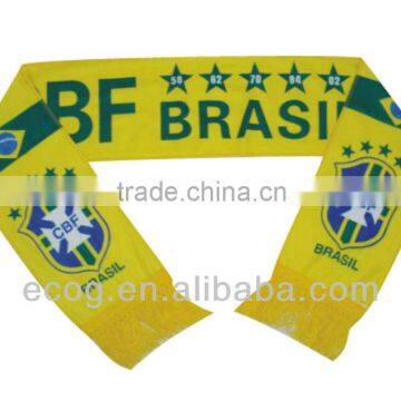 Good quality hot world cup acrylic knitted scarf