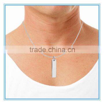 Long Plain Engraving Available Dog Tag Necklace photo-2