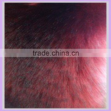 100% Acrylic Faux Fur Textile Fabric for Clothing Tip Print Red photo-3