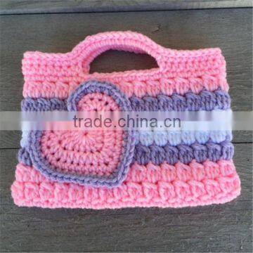 heart pattern fashion women hand knit bag