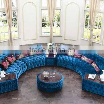 Home Design Funiture Classic Semi-round Fabric Chesterfield Sofa AL034