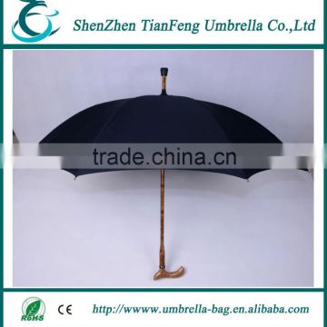 waterproof black crutch umbrella and super windproof black crutch umbrella for promotion and sale