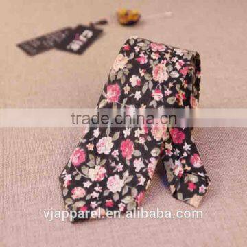 Wholesale Fashion Skinny Cotton Floral Tie