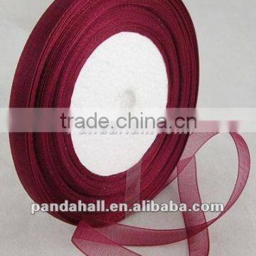 10mm Width Red Organza Ribbons 50yards/roll(RS10mmY048)