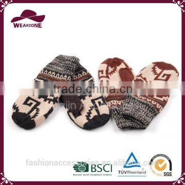 Wholesale new style winter acrylic knit mitten