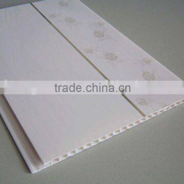 half printed pvc wall panel with silver line