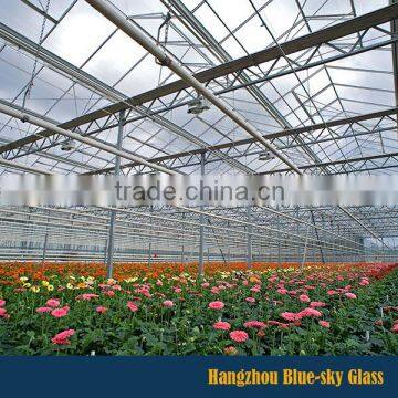 4mm 5mm thick tempered argriculture greenhouse glass for sale with low price