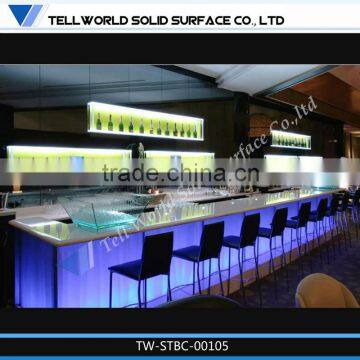 2014 modern beauty high-end acrylic solid surface club led bar counter furniture for sale