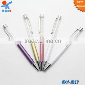 colorful slim high quality crystal metal stylus pen