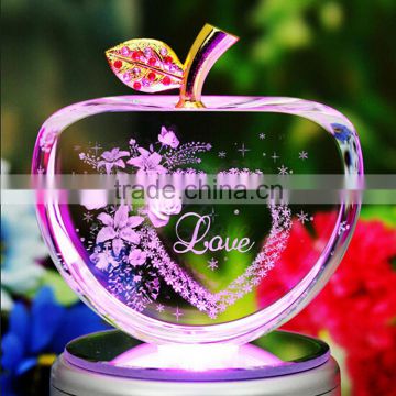 Wedding souvenir & birthday gift decorative crystal apple