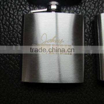 New design hot sale stainless steel hip flask with laser logo