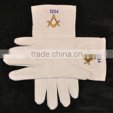 Masonic Cotton Embroidered Gloves