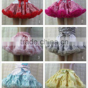 new design wholesale chevron pettiskirt for girls hot sale 2013 lastest new design satin skirt