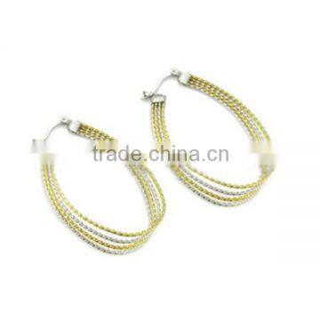 Bulk Sale IPG Two Tones 316l Stainless Steel Fashion Hoop Earrings Wholesale Gold Earrings Designs Jewellery Girl Design LE2337 photo-2