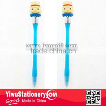 novelty LED light christmas snowman pen for promotion