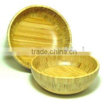 hand-painted bamboo acacia wood salad bowl