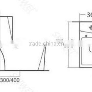 Chaozhou wc Toilet One Piece Toilet Ceramic Siphonic S-trap 300/400mm Toilet Chaozhou Toilet Factory Top Quaity Toilet Y231 photo-2