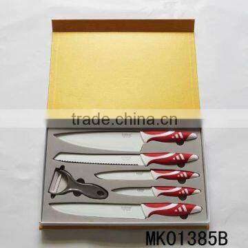 5PCS CERAMIC COATING KNIVES SET WITH CERAMIC PEELLER