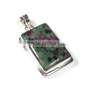 Ruby Zoisite Pendant 925 Silver Jewelry Wholesale Indian Jewelry Fashion Pendant Semi Precious Gemstones photo-4