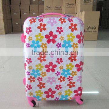 Beautiful Printed Flower ABS+PC fashion trolley luggage