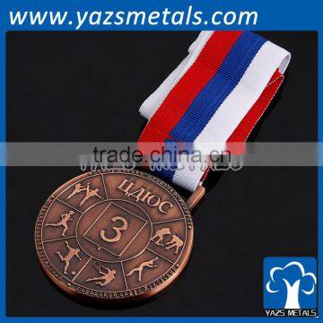 custom round metal stamping athletics medal