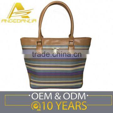 2016 New Design Strong Canvas Indian Tote Bag With Leather Fashion Women Bags Handbag Wholesale photo-2