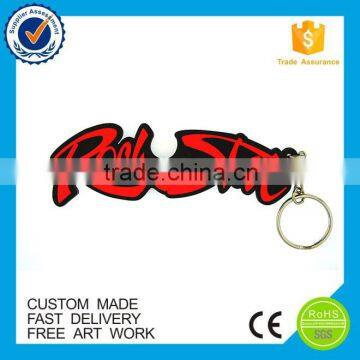 Customized high quality fashion advertising letters pvc keychain