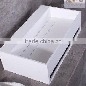 New hot artificial stone resin basin for bathroom ,Wall mounted acrylic solid surface wash basin