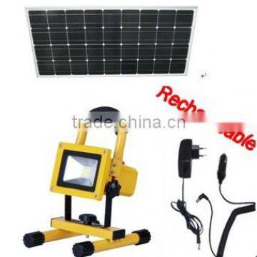 solar panel rechargeable cob led work light