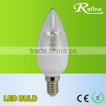 CE RoHS AC220V best price c37 e27 5w led candle bulb