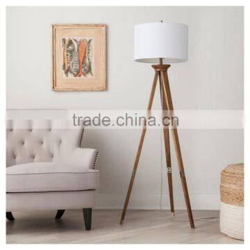 2017 hotel decorative wood floor lamp 3 legs with linen shade good for inn decor high end large floor lamp
