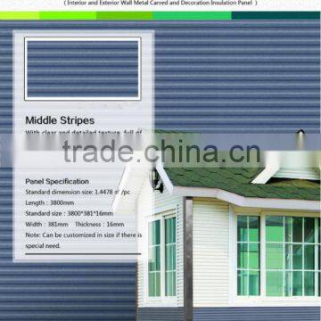 Blue color waviness decorative metal wall insulated panels /roof panel price for sale