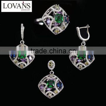 Young Girl Earring Jewelry Set Emerald Ring New Product TZ-0224