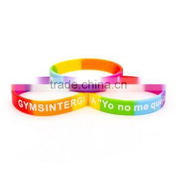 Custom made cheap printed rubber silicon wristband