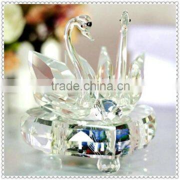 Crystal Clear Swan Music Box for Home Gifts