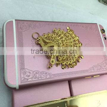 Gold plated mobile phone housing for iphone 6,24k real gold cell phone housing,for iphone 6 plus gold housing